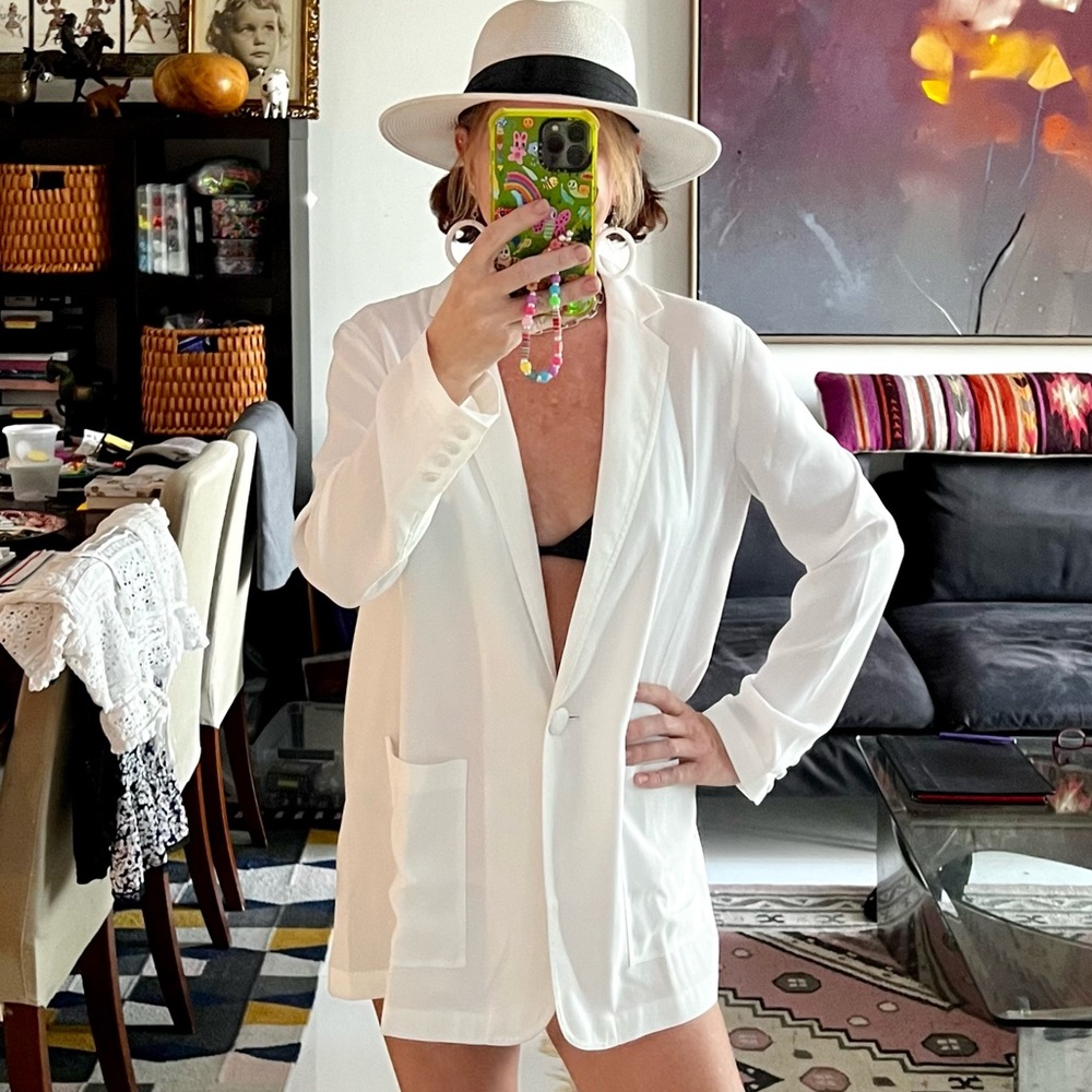 Solid+Striped Beach Blazer NWOT XS